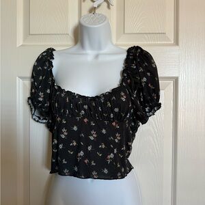 UO Fifi Ruched Cropped Top Large